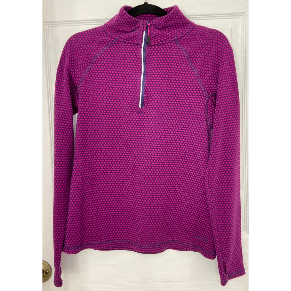 Eddie Bauer Turtleneck Sweater Women's Pink Purple Quarter‎ Zip Up Winter medium